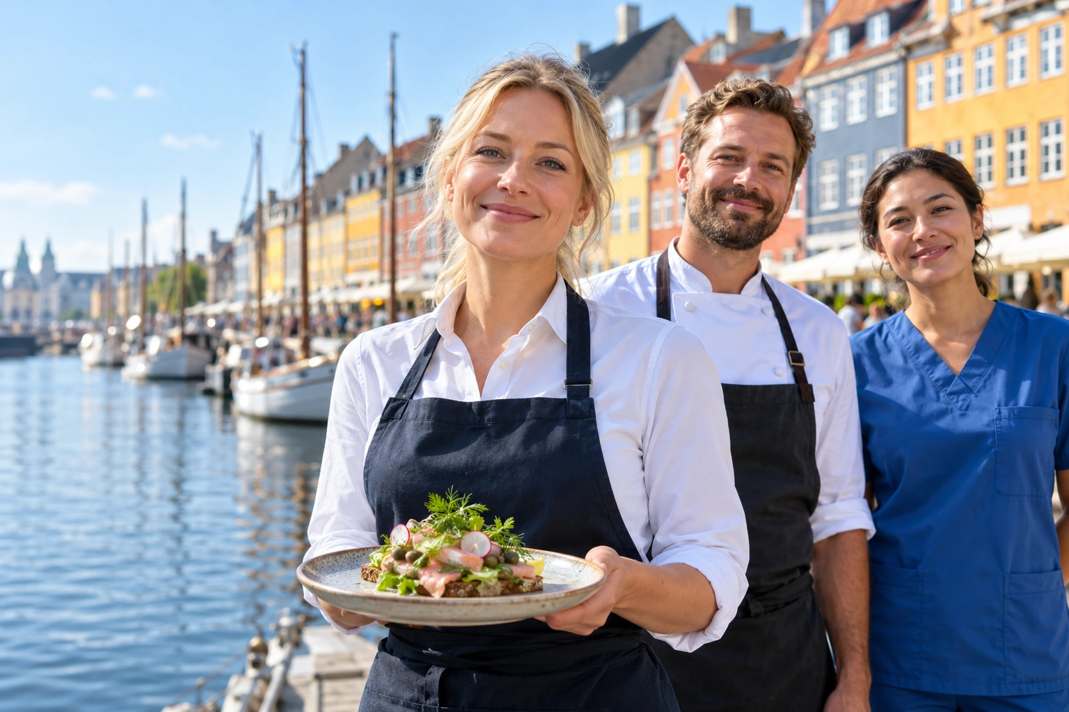 Medarbejdere i restaurationsbranchen og sundhedssektoren ved Københavns havn